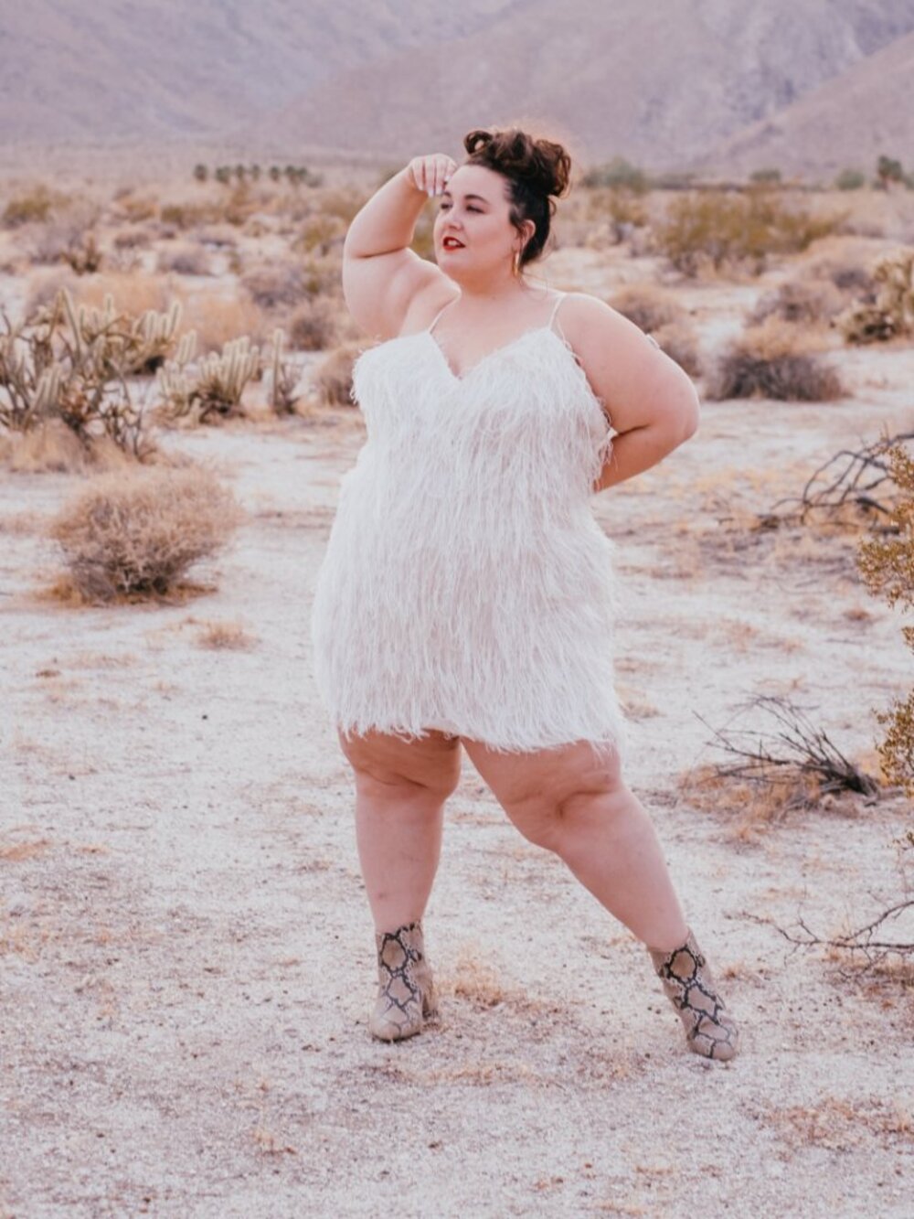 Pretty Little Thing White Feather Mini Dress